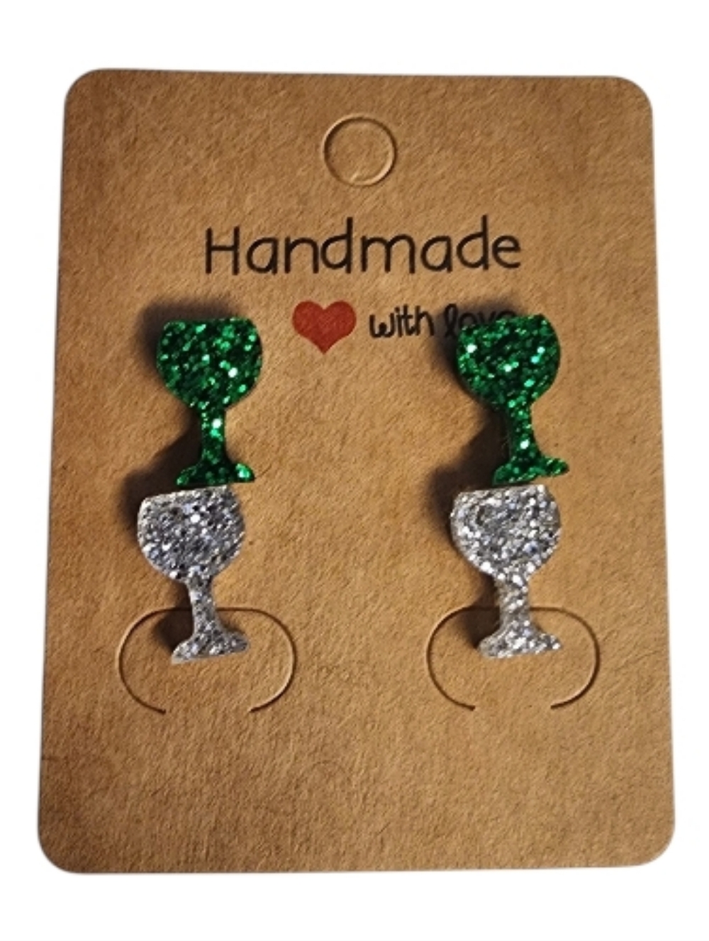 Emerald Frost Toast Acrylic Stud Earrings - 2 Pair